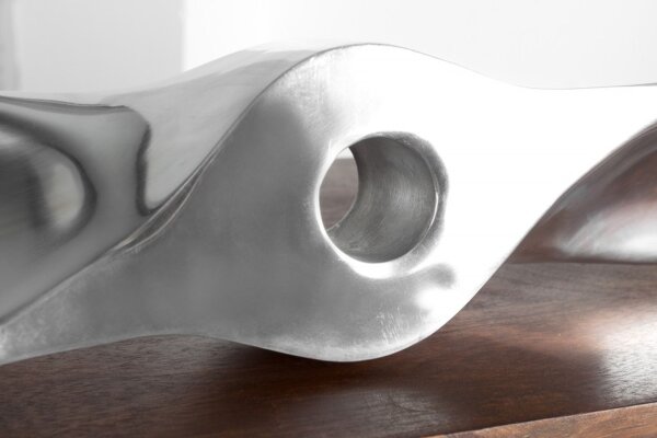 Wandskulptur Propeller Metall Handarbeit 110 cm in Silber