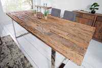 Esstisch recyceltes Teakholz Metall 240x120 cm in Natur
