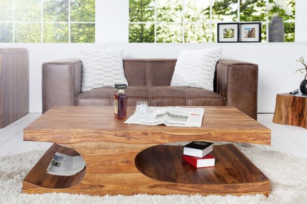 Couchtisch Sheesham Holz 120x50 cm in Natur