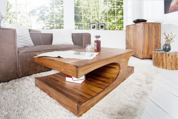 Couchtisch Sheesham Holz 120x50 cm in Natur