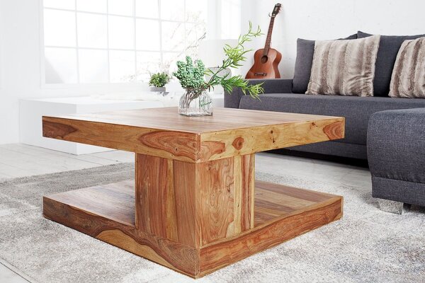 Couchtisch Sheesham Holz 80x60 cm in Natur