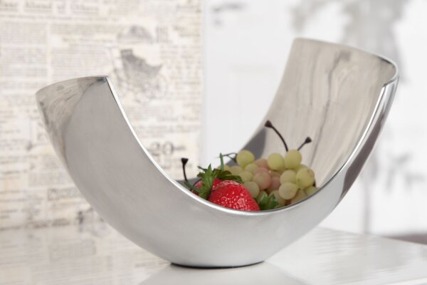 Obstschale Aluminium 25x13 cm in Silber