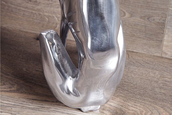 Deko Statue Windhund Aluminium 25x40 cm in Silber