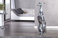 Deko Statue Windhund Aluminium 25x40 cm in Silber