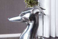 Deko Statue Windhund Aluminium 25x40 cm in Silber