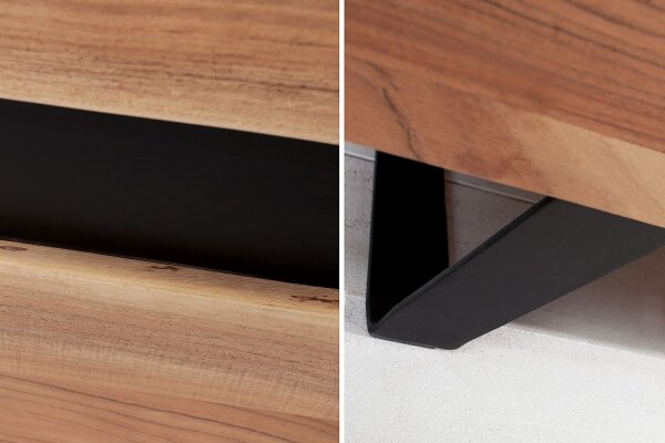Sideboard Akazienholz Metall 20 cm in Natur Schwarz