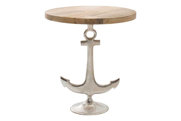 Beistelltisch Mango Holz Metall 50x60 cm in Natur Silber