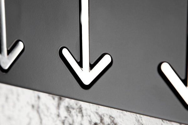 Wandgarderobe Metall 90 cm in Schwarz Weiß