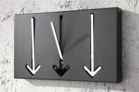 Wandgarderobe Metall 90 cm in Schwarz Weiß