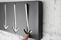 Wandgarderobe Metall 90 cm in Schwarz Weiß