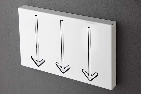 Wandgarderobe Metall 45 cm in Weiß