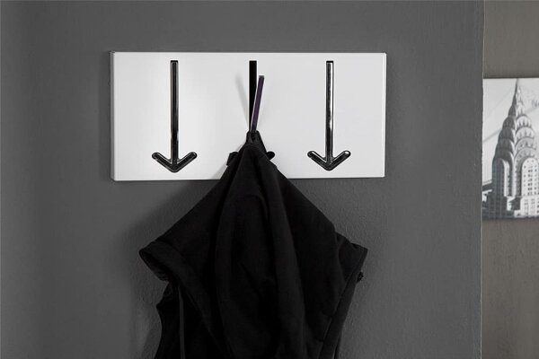Wandgarderobe Metall 45 cm in Weiß