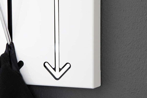 Wandgarderobe Metall 45 cm in Weiß