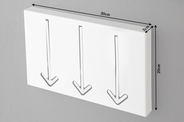 Wandgarderobe Metall 45 cm in Weiß