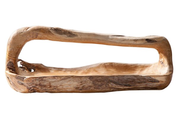 Obstschale Teak Holz Handarbeit 60x44 cm in Natur