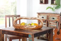 Obstschale Teak Holz Handarbeit 60x44 cm in Natur