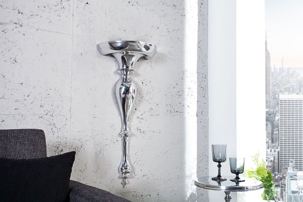 Wandregal Aluminium poliert 20 cm in Silber