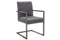 Esszimmerstuhl Microfaser Eisen 55 cm in Vintage Grau...