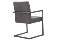 Esszimmerstuhl Microfaser Eisen 55 cm in Vintage Grau...