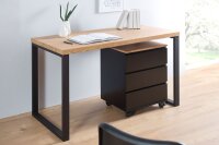 Schubladenwagen MDF 46x11 cm in Schwarz Matt Natur