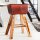 Barhocker Echtleder Massivholz 40 cm in Kaffeebraun Natur