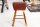 Barhocker Echtleder Massivholz 40 cm in Kaffeebraun Natur
