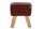 Hocker Echtleder Massivholz 134 cm in Kaffeebraun Natur