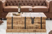 Couchtisch Mango Holz Metall Handarbeit 100x50 cm in Natur