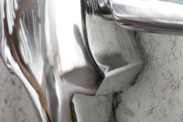 Wandskulptur Stierkopf 100 cm in Silber