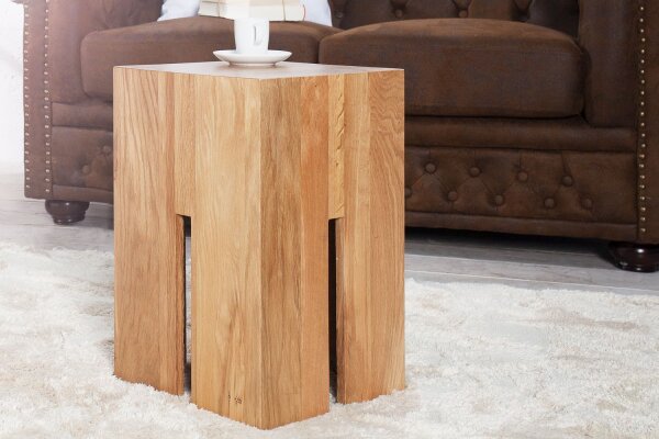 Beistelltisch massives Holz Eiche 28,5x45 cm in Natur