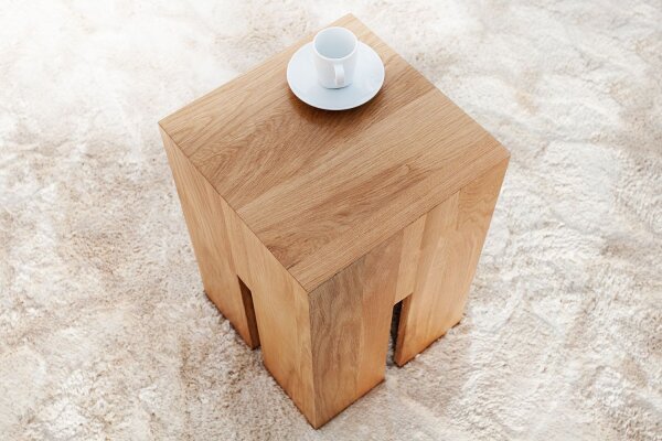 Beistelltisch massives Holz Eiche 28,5x45 cm in Natur