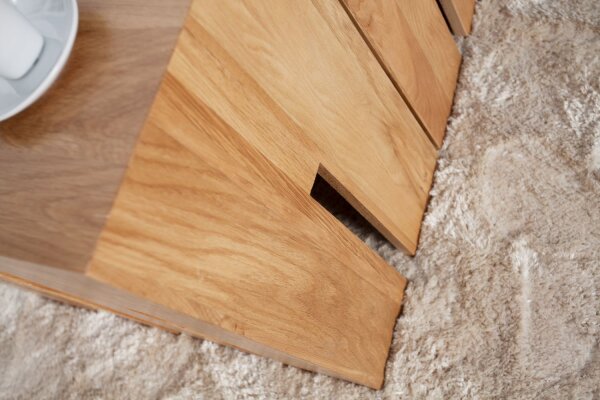 Beistelltisch massives Holz Eiche 28,5x45 cm in Natur
