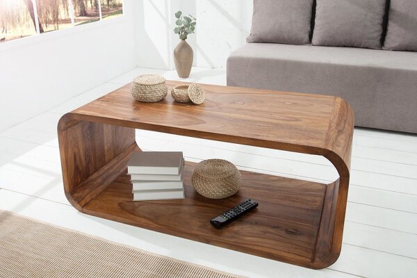 Couchtisch Sheesham Holz 100x106,7 cm in Natur