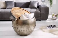 Couchtisch Mango Holz Metall Ø 68 cm in Grau Silber