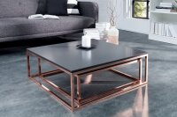 Couchtisch MDF Metall 2er Set in Anthrazit Kupfer
