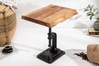 Beistelltisch Akazienholz Metall 43x180 cm in Natur Schwarz