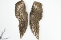 Wandskulptur Flügel Handarbeit 56 cm in Antik Bronze