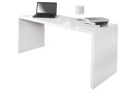 Schreibtisch MDF lackiert 140 cm in Weiß Hochglanz