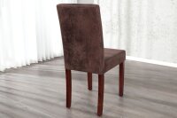 Esszimmerstuhl Microfaser Holz 50 cm in Kaffeebraun