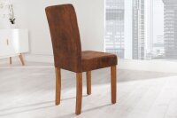 Esszimmerstuhl Microfaser Holz 40 cm in helles Kaffeebraun