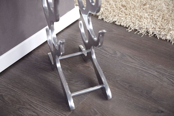 Weinregal Aluminium Handarbeit 15 cm in Silber