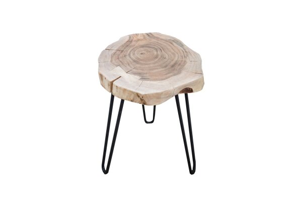Beistelltisch Akazienholz Metall 40x60 cm in Weiß Schwarz