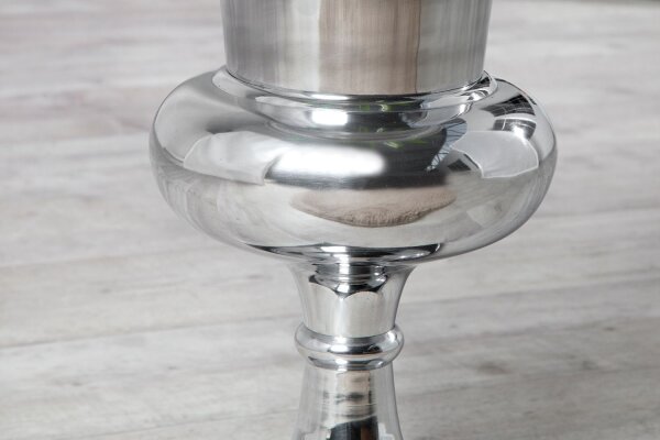 Vase Metall Ø 40 cm  H: 70 cm in groß Silber