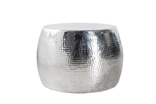Couchtisch Aluminium Hammerschlag Ø 60 cm in Silber