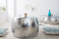 Couchtisch Aluminium Hammerschlag Ø 60 cm in Silber