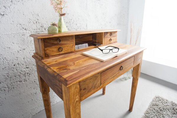 Schreibtisch Sheesham Holz 90 cm in Natur