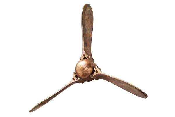 Wanddeko Propeller Metall Handarbeit 60 cm in Kupfer geflammt