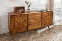 Sideboard Holz Sheesham 145 x 75 cm 3D-Fronten Retro