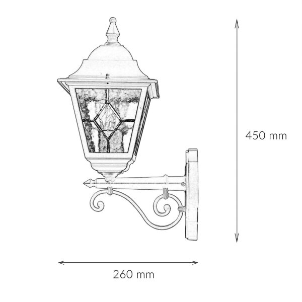 Wandleuchte LEADWORTH Schwarz IP43 Rustikal Haus
