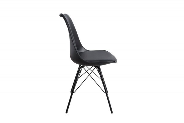 Esszimmerstuhl Kunstleder Metall 50 cm in Schwarz
